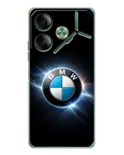 Чохол для TECNO Pova 7 з картинкою «BMW — неонове сяйво»