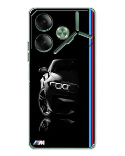 Чохол для TECNO Pova 7 з картинкою «Силует BMW в темряві»