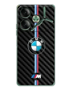 Чохол для TECNO Pova 7 з картинкою «Емблема BMW та карбон»