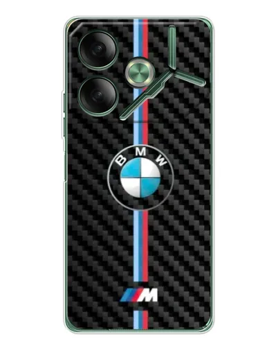 Чохол для TECNO Pova 7 з картинкою «Емблема BMW та карбон»