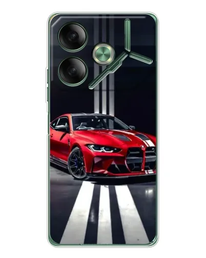 Чохол для TECNO Pova 7 з картинкою «Червона BMW на дорозі»