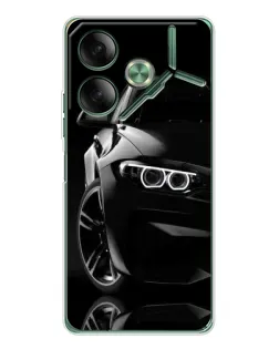 Чохол для TECNO Pova 7 з картинкою «Чорна BMW — профіль»