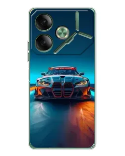 Чохол для TECNO Pova 7 з картинкою «BMW — вогні неону»