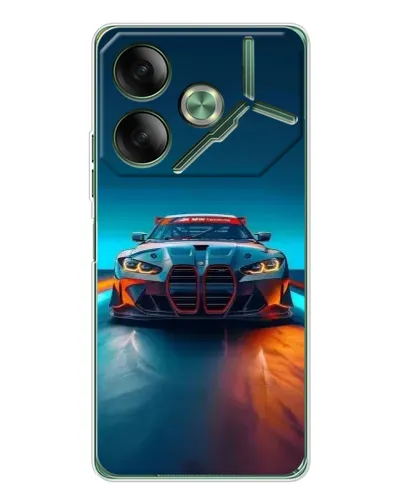 Чехол для TECNO Pova 7 с картинкой «BMW — огни неона» Чехол для TECNO Pova 7 с картинкой «BMW — огни неона»