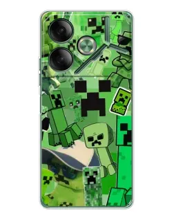 Чехол для TECNO Pova 7 с картинкой «Криперы Minecraft»