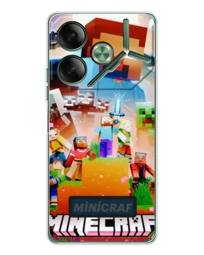 Чехол для TECNO Pova 7 с картинкой «Minecraft герои игры»