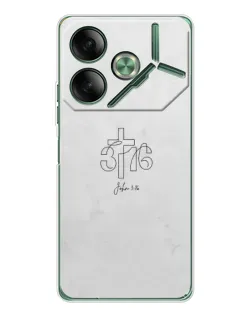 Чохол для TECNO Pova 7 з картинкою «Івана 3:16 Хрест»