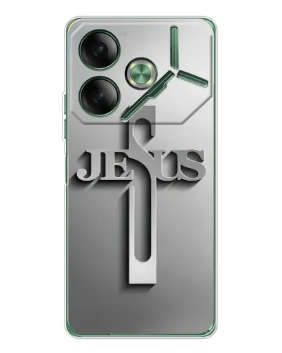 Чехол для TECNO Pova 7 с картинкой «Металлический крест Jesus» Чехол для TECNO Pova 7 с картинкой «Металлический крест Jesus»