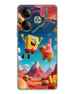Чехол для TECNO Pova 7 с картинкой «Космический фастфуд»