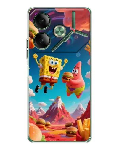 Чехол для TECNO Pova 7 с картинкой «Космический фастфуд»