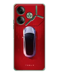 Чохол для TECNO Pova 7 з картинкою «Tesla Top View»