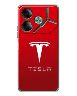 Чохол для TECNO Pova 7 з картинкою «Tesla Red Classic»