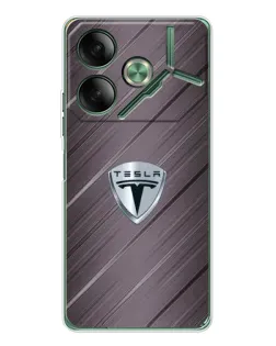 Чохол для TECNO Pova 7 з картинкою «Металева текстура Tesla»