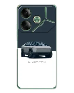 Чохол для TECNO Pova 7 з картинкою «Сріблястий Cybertruck Tesla»