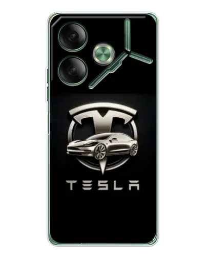 Чохол для TECNO Pova 7 з картинкою «Tesla — срібне авто» Чохол для TECNO Pova 7 з картинкою «Tesla — срібне авто»