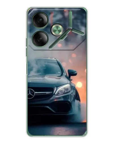 Чехол для TECNO Pova 7 с картинкой «Mercedes — ночной город» Чехол для TECNO Pova 7 с картинкой «Mercedes — ночной город»