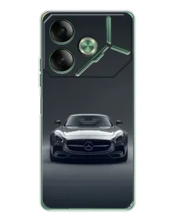 Чехол для TECNO Pova 7 с картинкой «Mercedes на черном»