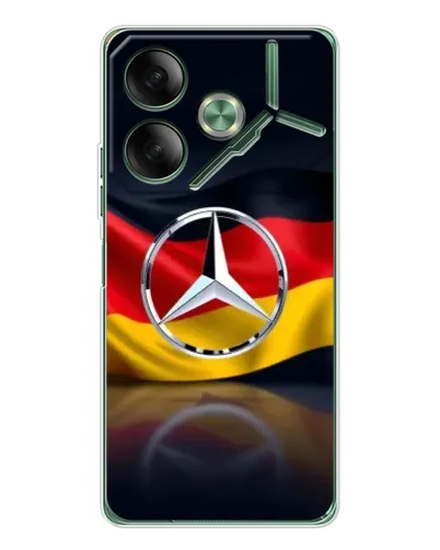 Чехол для TECNO Pova 7 с картинкой «Mercedes — флаг Германии» Чехол для TECNO Pova 7 с картинкой «Mercedes — флаг Германии»