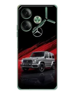 Чехол для TECNO Pova 7 с картинкой «Mercedes G-Class красный»
