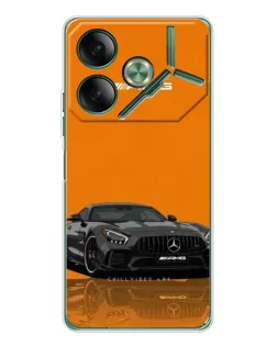 Чехол для TECNO Pova 7 с картинкой «Оранжевый Mercedes AMG»