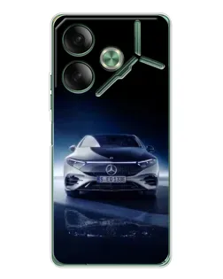 Чехол для TECNO Pova 7 с картинкой «Ночной Mercedes EQ»