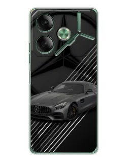 Чехол для TECNO Pova 7 с картинкой «Mercedes AMG — графика»
