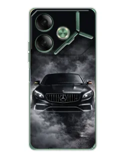 Чехол для TECNO Pova 7 с картинкой «Mercedes в дыму»