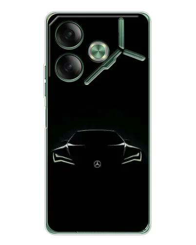 Чехол для TECNO Pova 7 с картинкой «Mercedes — силуэт авто» Чехол для TECNO Pova 7 с картинкой «Mercedes — силуэт авто»