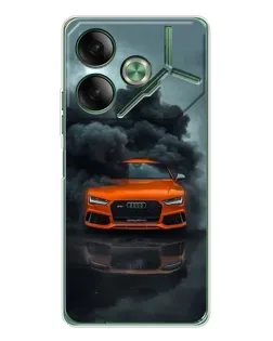 Чохол для TECNO Pova 7 з картинкою «Audi у хмарах диму»