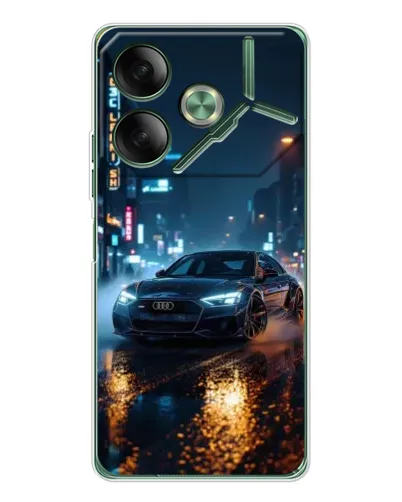 Чехол для TECNO Pova 7 с картинкой «Ночной город и Audi» Чехол для TECNO Pova 7 с картинкой «Ночной город и Audi»