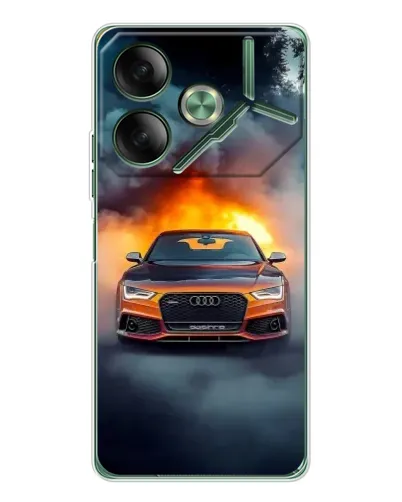 Чехол для TECNO Pova 7 с картинкой «Audi в огненном дыму» Чехол для TECNO Pova 7 с картинкой «Audi в огненном дыму»