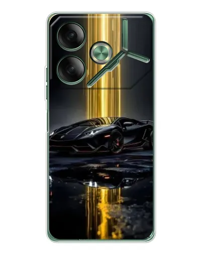 Чехол для TECNO Pova 7 с картинкой «Ночной Lamborghini драйв»
