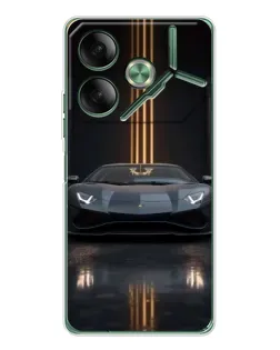 Чохол для TECNO Pova 7 з картинкою «Lamborghini золоті лінії»