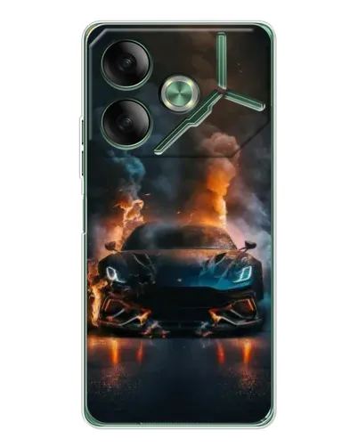 Чехол для TECNO Pova 7 с картинкой «Lamborghini дымная эстетика»