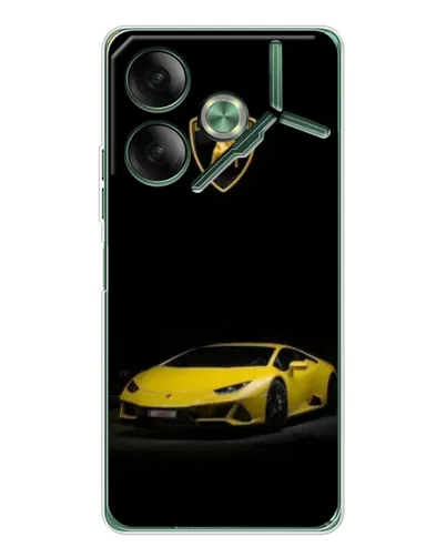 Чехол для TECNO Pova 7 с картинкой «Lamborghini желтый акцент»