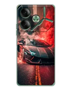 Чохол для TECNO Pova 7 з картинкою «Lamborghini червоний дим»