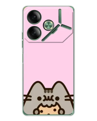 Чехол для TECNO Pova 7 с картинкой «Pusheen и печенье»
