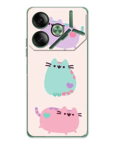 Чехол для TECNO Pova 7 с картинкой «Pusheen трио»