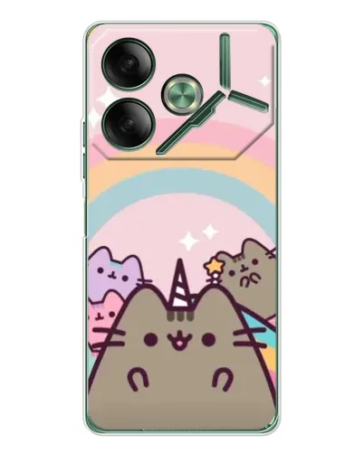 Чехол для TECNO Pova 7 с картинкой «Единорог Pusheen»