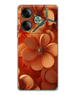 Чохол для TECNO Pova 7 з картинкою «Помаранчева макро квітка»