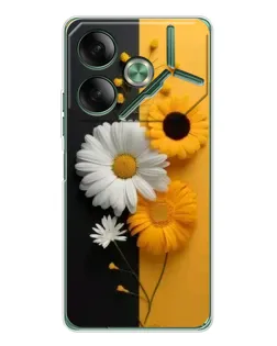 Чохол для TECNO Pova 7 з картинкою «Соняшник та ромашка»