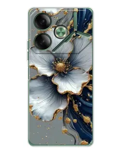 Чохол для TECNO Pova 7 з картинкою «Біла квітка та золотий флюїд» Чохол для TECNO Pova 7 з картинкою «Біла квітка та золотий флюїд»