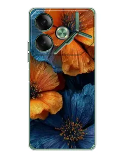 Чохол для TECNO Pova 7 з картинкою «Яскрава синьо-помаранчева флора» Чохол для TECNO Pova 7 з картинкою «Яскрава синьо-помаранчева флора»