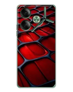 Чехол для TECNO Pova 7 с картинкой «Красная глянцевая сетка»
