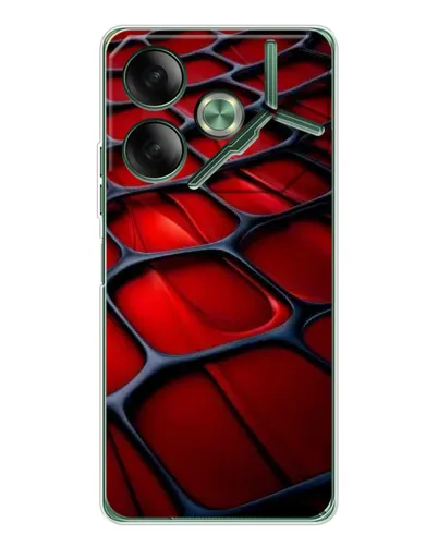 Чехол для TECNO Pova 7 с картинкой «Красная глянцевая сетка»