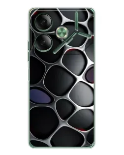Чехол для TECNO Pova 7 с картинкой «Объемная темная решетка»