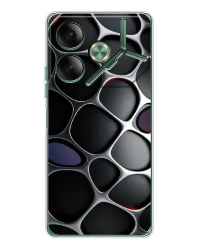 Чехол для TECNO Pova 7 с картинкой «Объемная темная решетка»