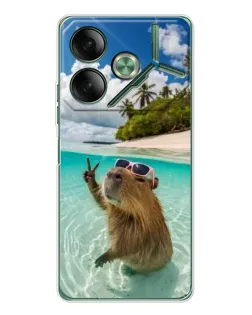 Чохол для TECNO Pova 7 з картинкою «Капібара на морі» Чохол для TECNO Pova 7 з картинкою «Капібара на морі»