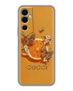 Чехол для TECNO POVA Neo 2 с картинкой «Gucci — золотые бабочки»