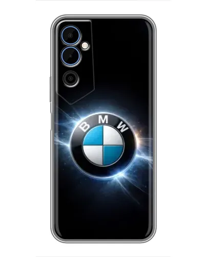 Чехол для TECNO POVA Neo 2 с картинкой «BMW — неоновое сияние»